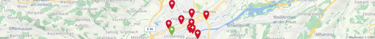 Kartenansicht für Apotheken-Notdienste in der Nähe von Wels  (Stadt) (Oberösterreich)